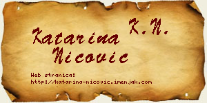 Katarina Nicović vizit kartica